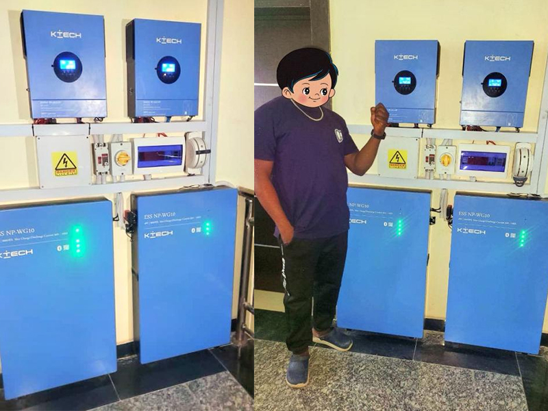 两台5.5KW逆变器+两台10KWH构建家庭离网储能系统